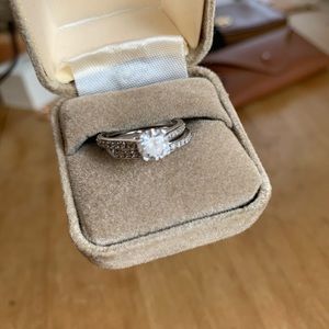 CZ sterling silver wedding rings